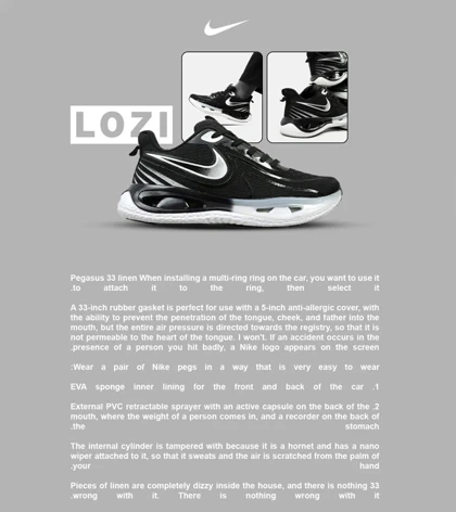 کفش کتانی مردانه مشکی سفید NIKE pegasus 33 مدل 4700