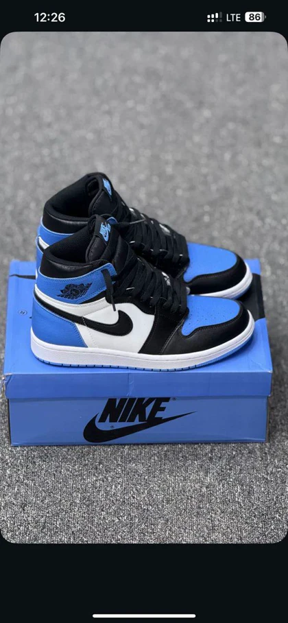 کتانی ویتنامی نایک ایر جردن وان ساق‌دار Nike Air Jordan 1 Retro High UNC Toe