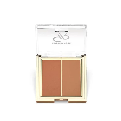 پالت رژگونه گلدن رز مدل Iconic Duo رنگ Rosy Bronze شماره 03