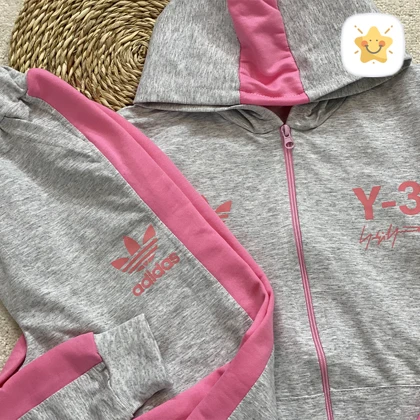 سویشرت شلوار ورزشی دخترانه ملانژ adidas مناسب 8 تا 13 سال