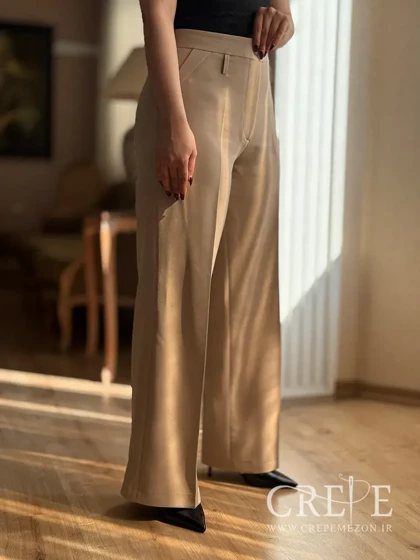 شلوار کرپ دوبل فلرکمردار قد 106