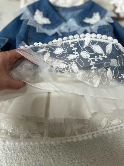 کت جین و سارافون مدل پروانه