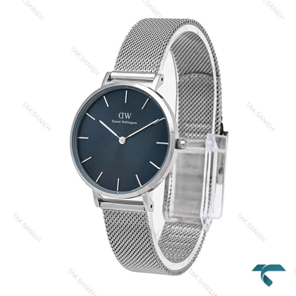 ساعت زنانه دنیل ولینگتون حصیری سیلور صفحه سرمه ای DW-6099-L