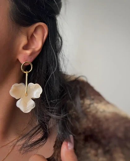 گوشواره گل رزینی پاییزی