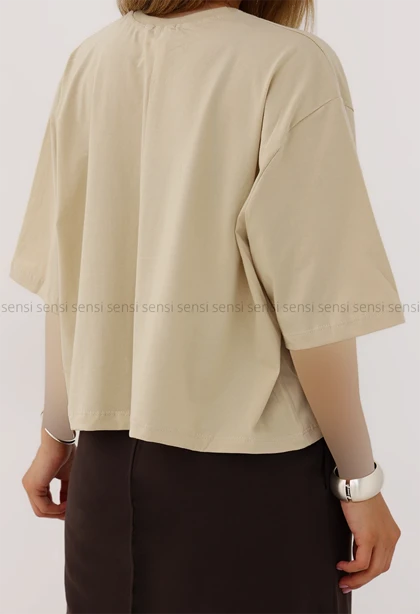 تیشرت کراپ باکسی کد1005980