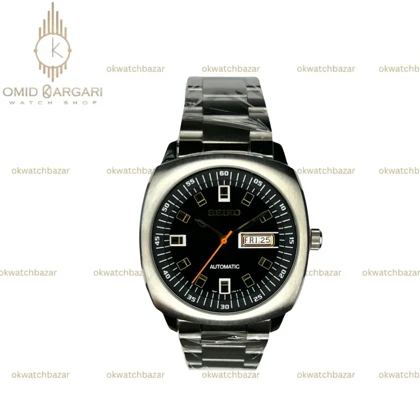 ساعت مچی سیکو مربعی سیلور صفحه مشکی Seiko Recraft