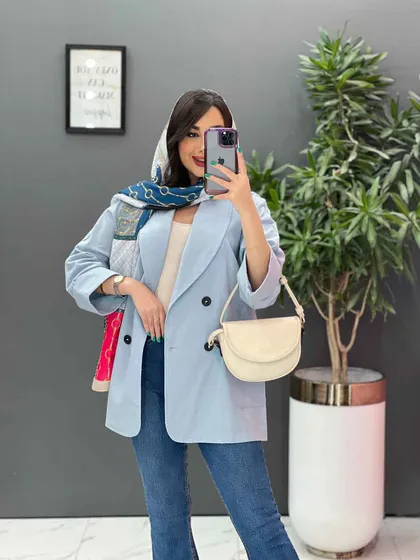 مانتو کتی یقه آرشال چهار دکمه