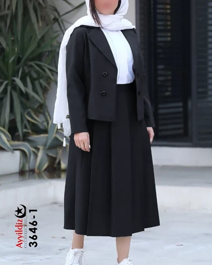 کت و دامن مجلسی زنانه سایز بزرگ کد 3646
