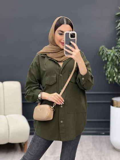 مانتو لینن چهار جیب