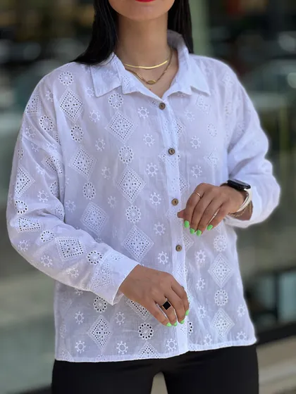 شومیز سوزن دوزی شده کوک و دوک کد 458