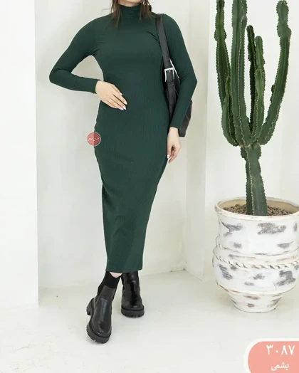 ماکسی یقه اسکی آستین بلند 3087