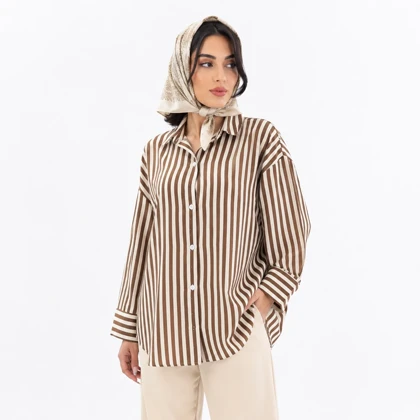 شومیز زنانه نخ کتان نگین‌دار وارداتی کد 360