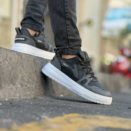 کتانی فشن مشکی طوسی کد 6148