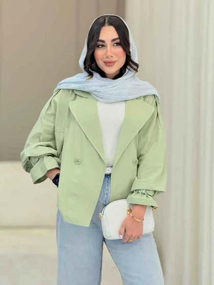مانتو جیب نما سرشانه پاگن