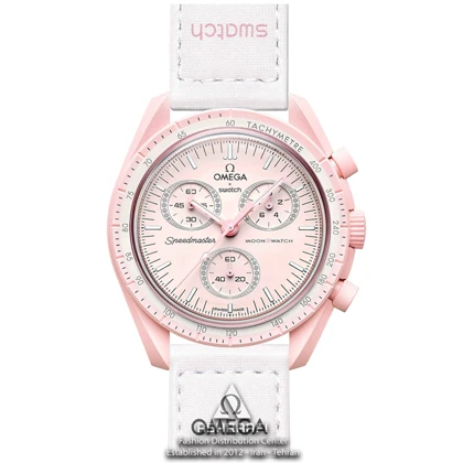 ساعت امگا سواچ صورتی Omega x Swatch Speedmaster VEN-S3