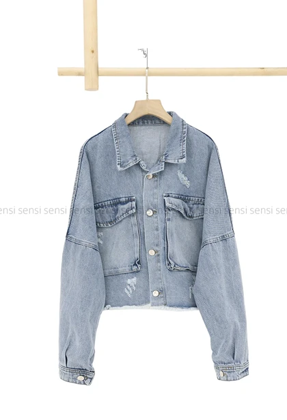 کت جین جیب بزرگ کد1005171