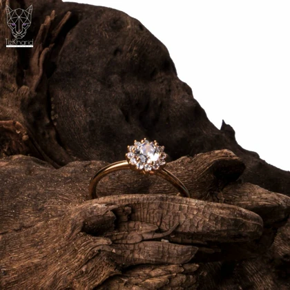 انگشتر گل الماس طلایی ژوپینگ