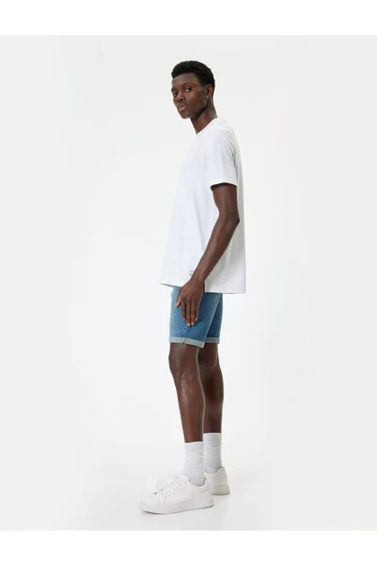 فصل جدید Slim Fit به نقل از شورت جزئیات جیب دکمه Bermuda 4SAM40029ID