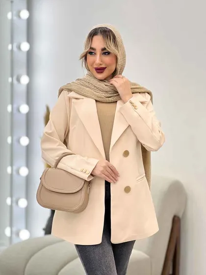 مانتو جیب نما دکمه طلایی