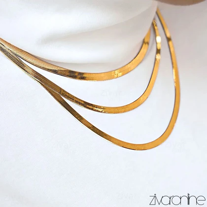 گردنبند ماری سه لاین تخت 50033