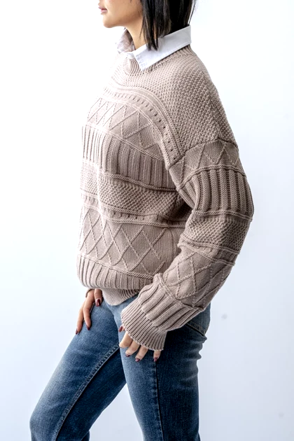 بافت آستین بلند طرحدار زنانه