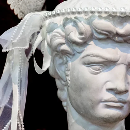 تل سر مرواریدی عروس با پاپیون و تور ظریف