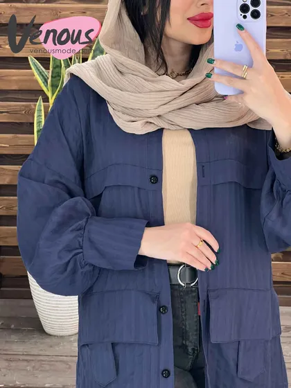 مانتو اطلسی جیب پاگون