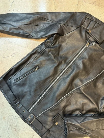 کاپشن مردانه چرم مصنوعی پلیسی