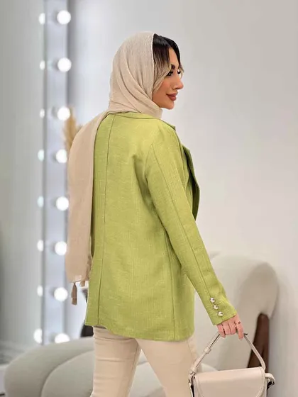 مانتو کتی چهاردکمه لمه دار