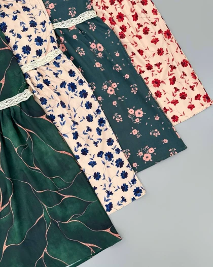 پیراهن چین‌دار نوار دوزی کد 4701