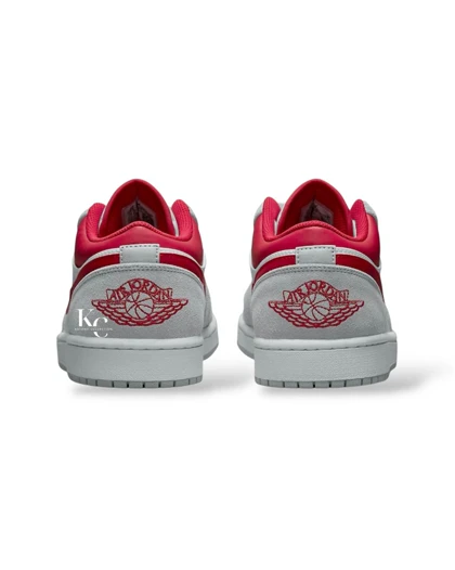 کتانی ویتنامی نایک ایر جردن وان لو طوسی قرمز nike air jordan 1 Low Light Smoke grey GYM red