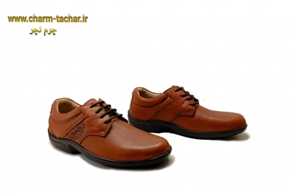 کفش طبی بندی عسلی چرم طبیعیbl57