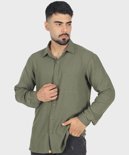 پیراهن لینن مردانه ساده 4409