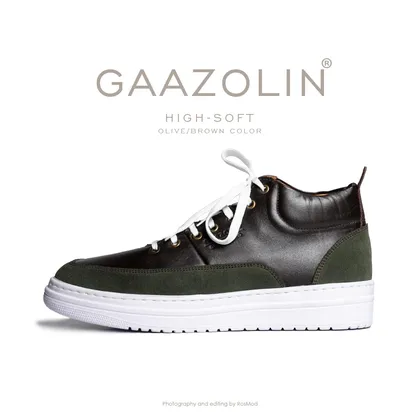 کتانی ساق‌دار گازولین های-سافت زیتونی/شکلاتی - GAAZOLIN High Soft Olive/Brown