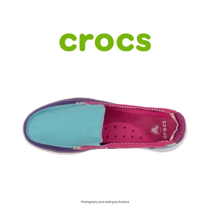 لوفر زنانه کراکس - Crocs Walu Loafer Aqua/Fuchsia