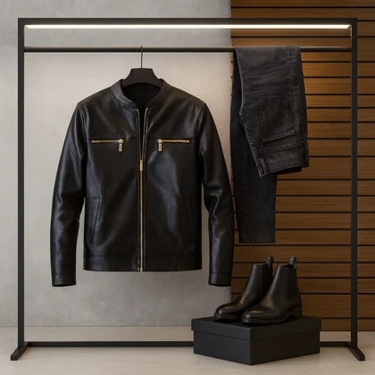 کاپشن چرم مردانه مدل SERGIO ویژه