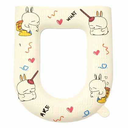 روکش فومی توالت فرنگی کد 5583(سفید خرگوش و قلب)