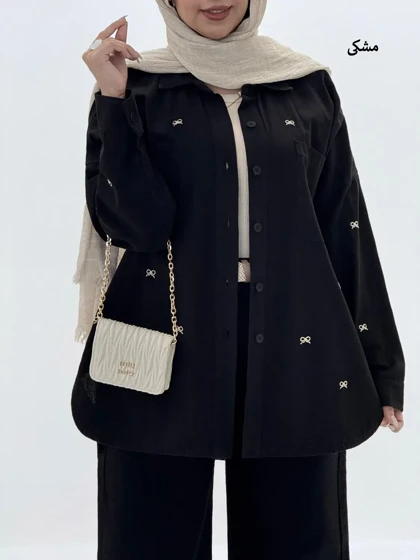 4295-مانتو کتان پاپیونی