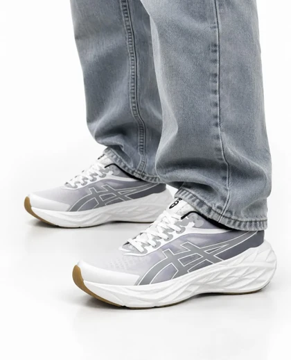 کفش کتانی مردانه مدل رانینگ اسیکس طوسی سفید ASICS