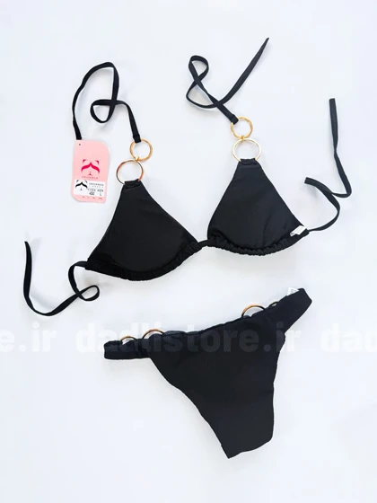 بیکینی کاپ متحرک مشکی حلقه‌ای شهره