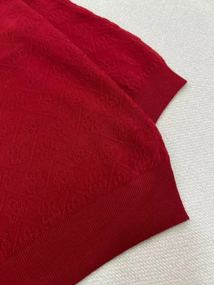 بلوز بافت استین سه ربع یقه گرد کد 5500