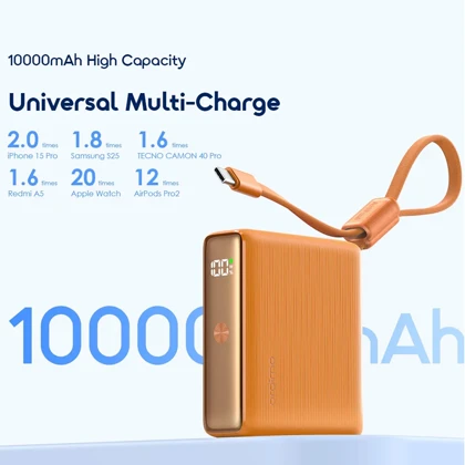 پاوربانک اورایمو Oraimo مدل OPB-7103C ظرفیت 10000میلی آمپر ساعت