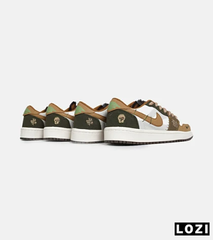 کفش کتانی مردانه و زنانه سفید کرم سبز نایک NIKE jordan Vodoo