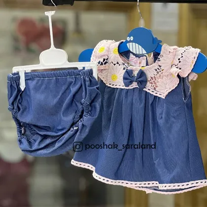 سارافون مجلسی نوزاد دخترانه طرح گل