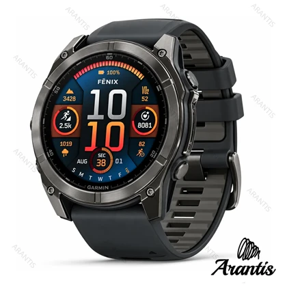 ساعت هوشمند Garmin Fenix 8 AMOLED Sapphire Carbon Gray DLC مدل u-10937