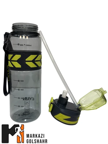 قمقمه ورزشی بدنه طلق شفاف 1 لیتری کد 592
