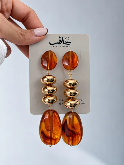گوشواره رزینی طلایی