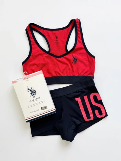ست نیم‌تنه بدون کاپ و شورت نیم پا پولو U.S Polo Assn