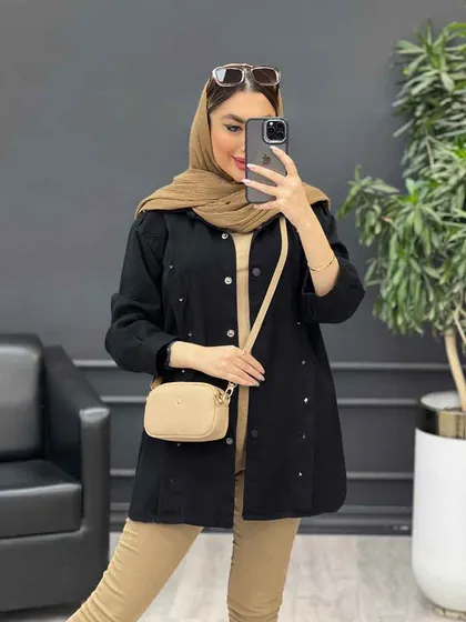 مانتو پرچ دار صدف