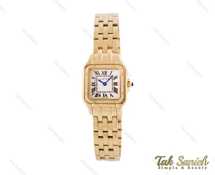 ساعت کارتیه زنانه Panthere طلایی نگین‌دار سایز اسمال Cartier-3806-L